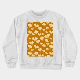 Ginkgo biloba leaves botanical pattern in mustard yellow Crewneck Sweatshirt